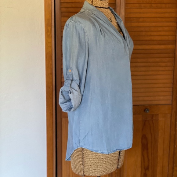 Mossimo | Chambray Denim Popover Blouse | S - Picture 7 of 16